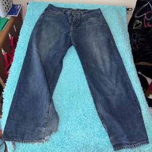 Ecko Unltd Jeans Mens‎ 38 Baggy 5 Pocket Denim Blue Distressed Y2K skater urban